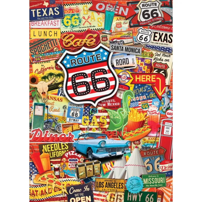World‘s Smallest - Route 66 - Puzzle dans une Boîte en Métal World‘s Smallest - Route 66 - Puzzle dans une Boîte en Métal