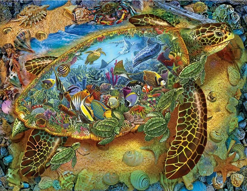 Puzzle Lewis T. Johnson - Sea Turtle World - 1000 pièces - Sunsout-39286