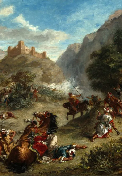 Eugène Delacroix : Arabes tiraillés dans les montagnes Eugène Delacroix : Arabes tiraillés dans les montagnes