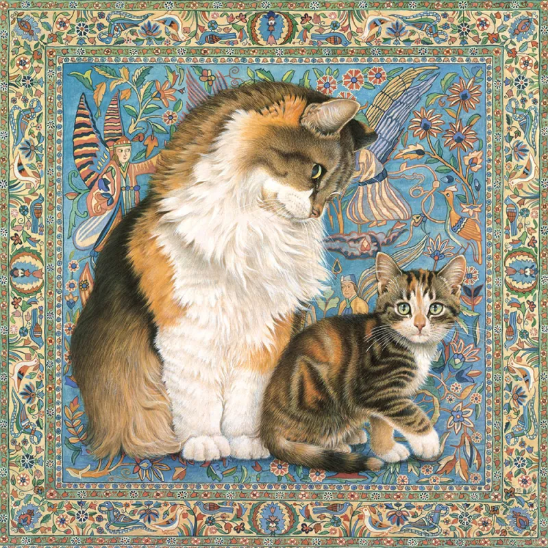 Agneatha and Avril on Persian carpet Agneatha and Avril on Persian carpet