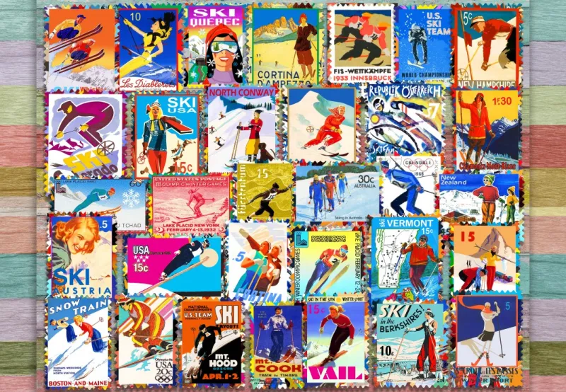 Ski Stamp Posters Ski Stamp Posters
