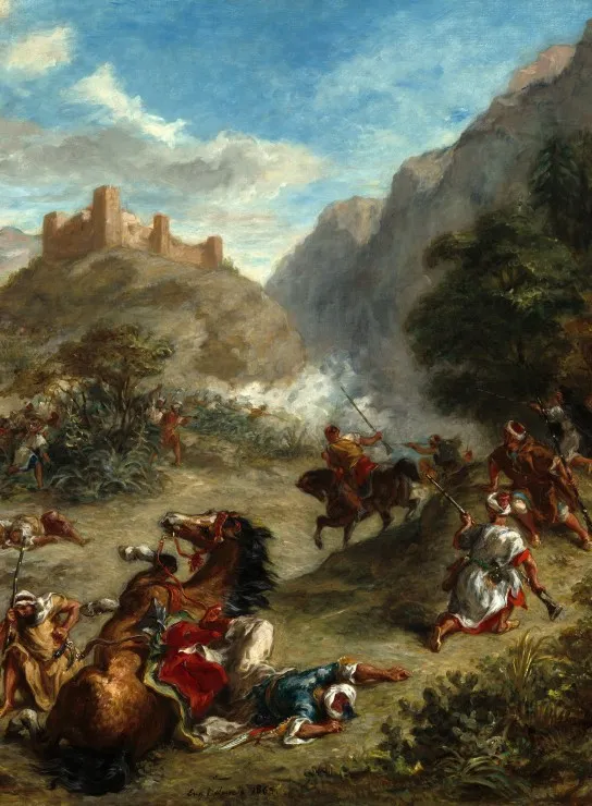 Eugène Delacroix : Arabes tiraillés dans les montagnes Eugène Delacroix : Arabes tiraillés dans les montagnes