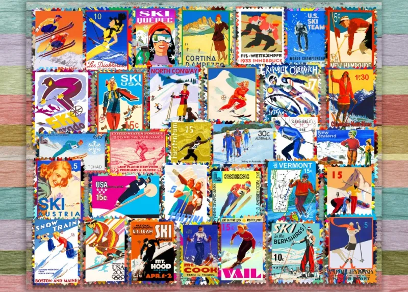 Ski Stamp Posters Ski Stamp Posters