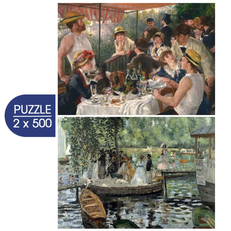 2 Puzzles - L'Art d'Auguste Renoir : Le Déjeuner des Canotiers - La Grenouillère 2 Puzzles - L'Art d'Auguste Renoir : Le Déjeuner des Canotiers - La Grenouillère