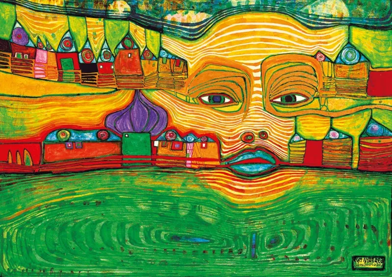Hundertwasser - Irinaland over the Balkans, 1969 Hundertwasser - Irinaland over the Balkans, 1969
