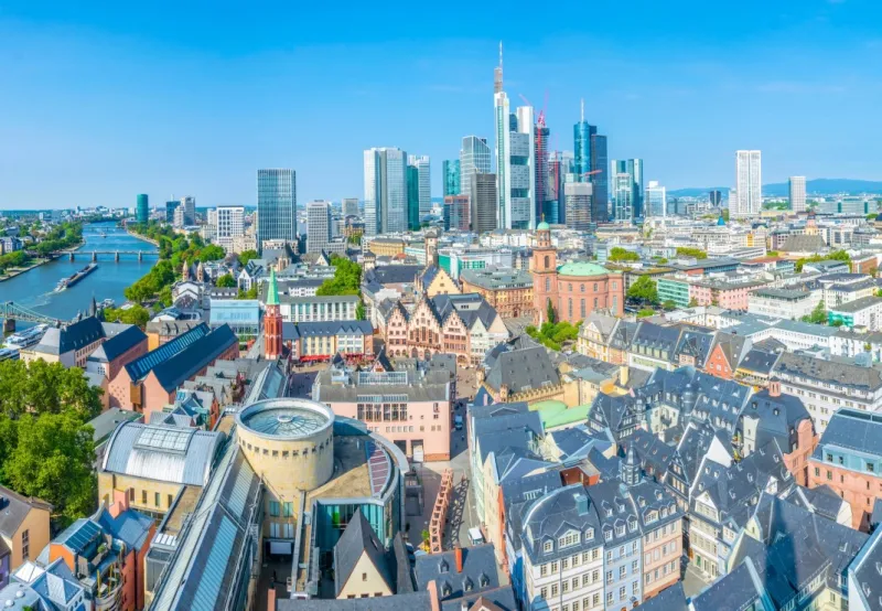 Vue aérienne de Francfort, Allemagne