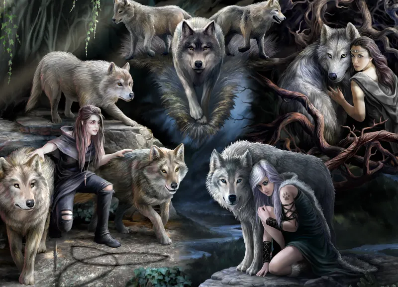 Anne Stokes - Wolf Collage Anne Stokes - Wolf Collage