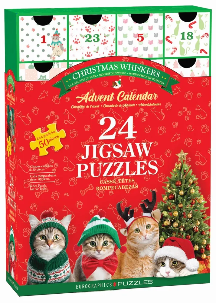 Calendrier de l'Avent - Moustaches de Noel - 24 Puzzles Calendrier de l'Avent - Moustaches de Noel - 24 Puzzles