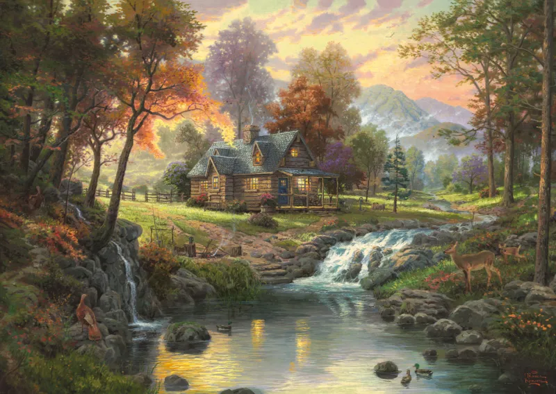 Thomas Kinkade : Chalet sur le ruisseau Thomas Kinkade : Chalet sur le ruisseau