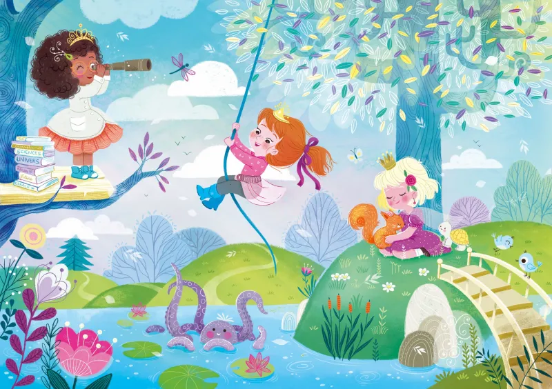 Puzzle en Bois Découpé à la Main - Princesses Modernes Puzzle en Bois Découpé à la Main - Princesses Modernes