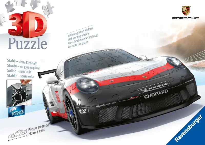 Puzzle 3D - Porsche 911 GT3 Cup (avec grille) Puzzle 3D - Porsche 911 GT3 Cup (avec grille)